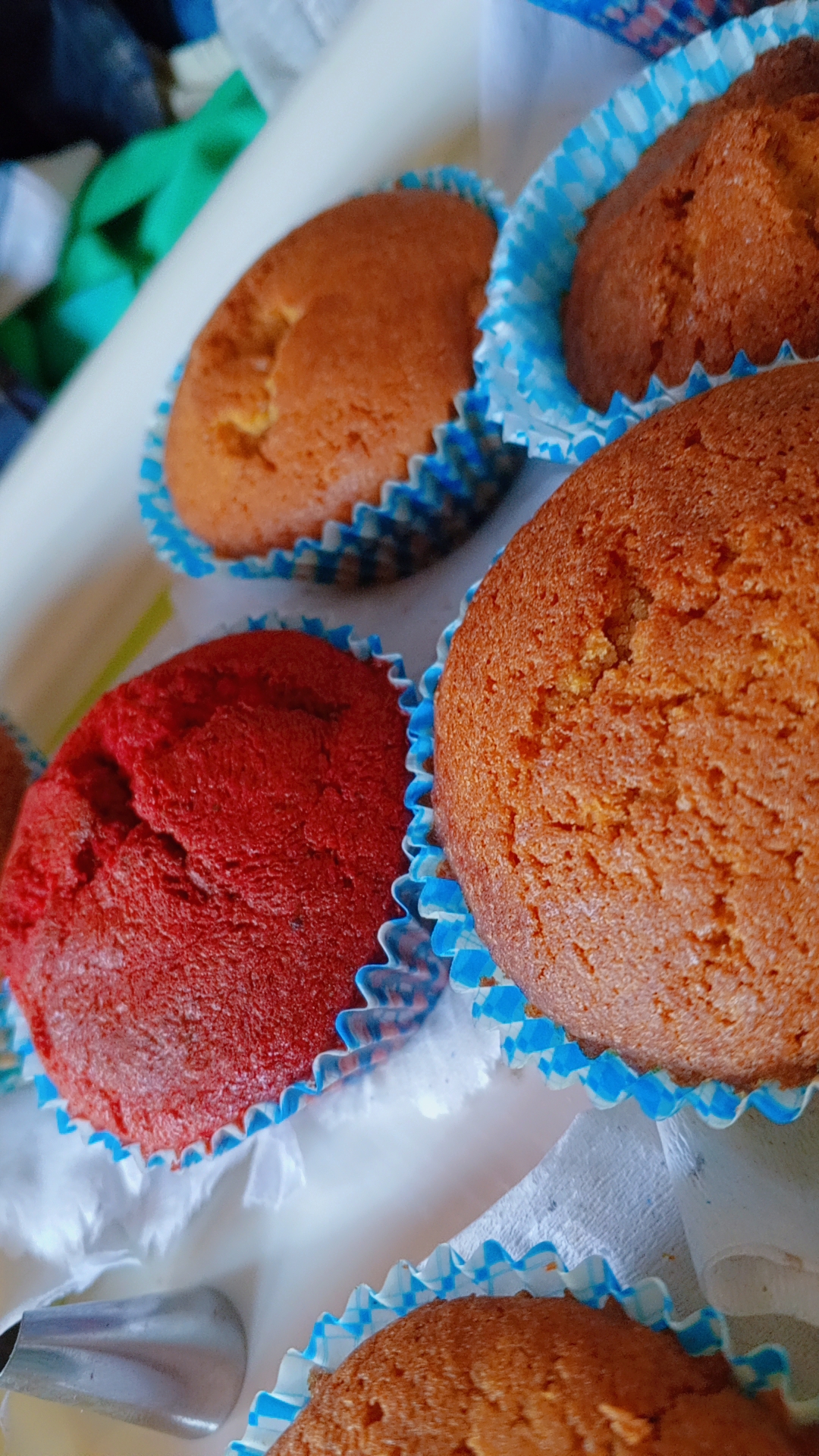 Vanilla and red velvet cupcakes